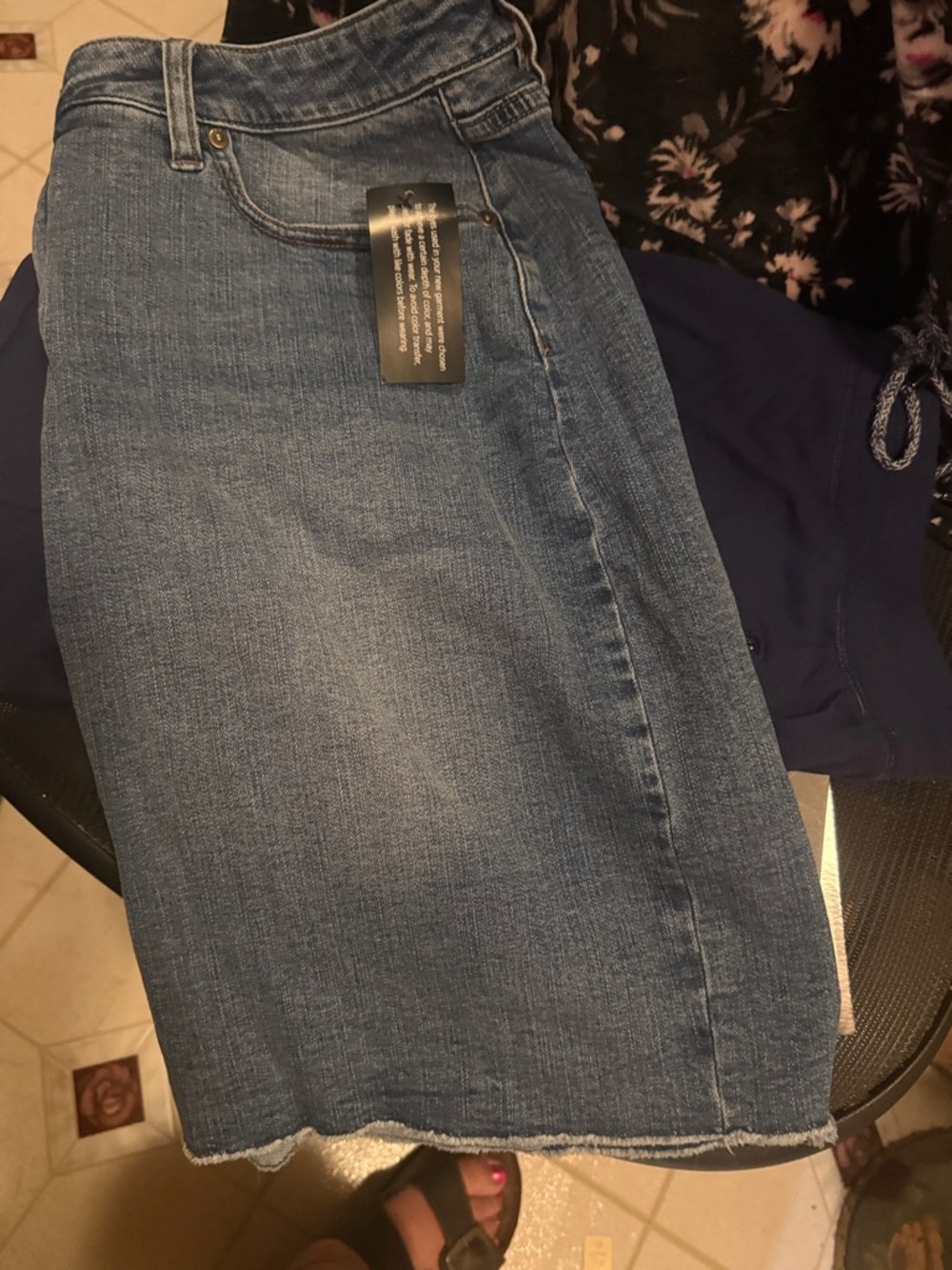 Candace Cameron Bure Medium Blue Denim Mini Skirt